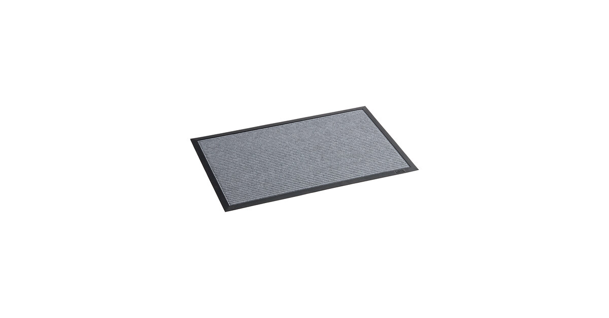 Lavex Needle Rib 2' x 3' Gray Indoor Entrance Mat - 3/8