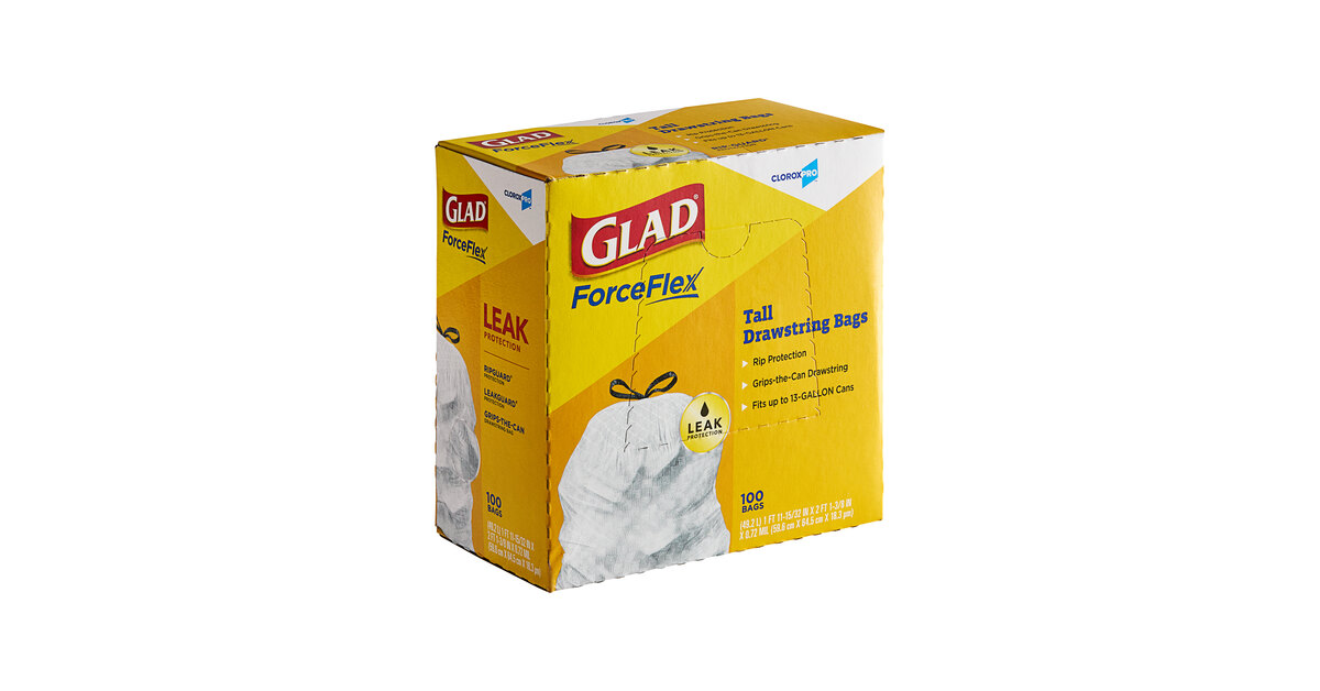 Glad® CloroxPro® ForceFlex CLO78526CT 13 Gallon 0.72 Mil 24