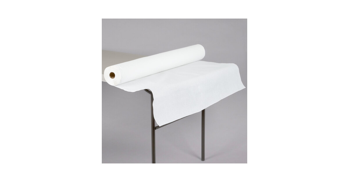 40 x 300' 17# White Embossed Paper Roll Table Cover