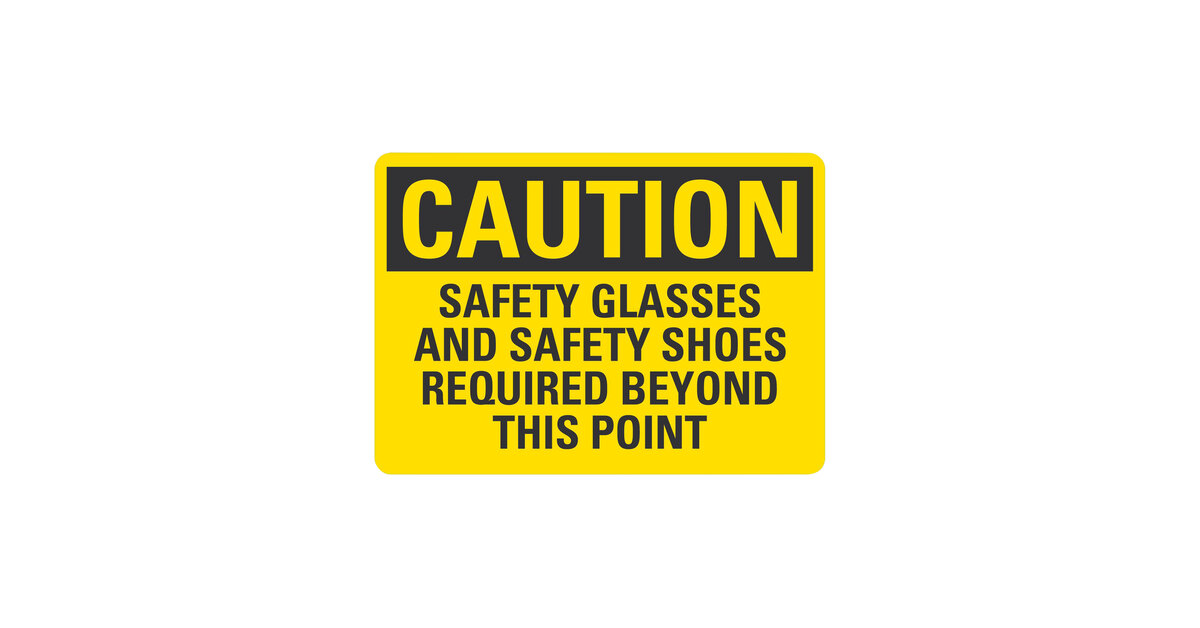 Sicherheitsschild „Safety Glasses & Shoes Required“ – Aluminium, 25,4x35,6 Cm, Für Innen & Außen