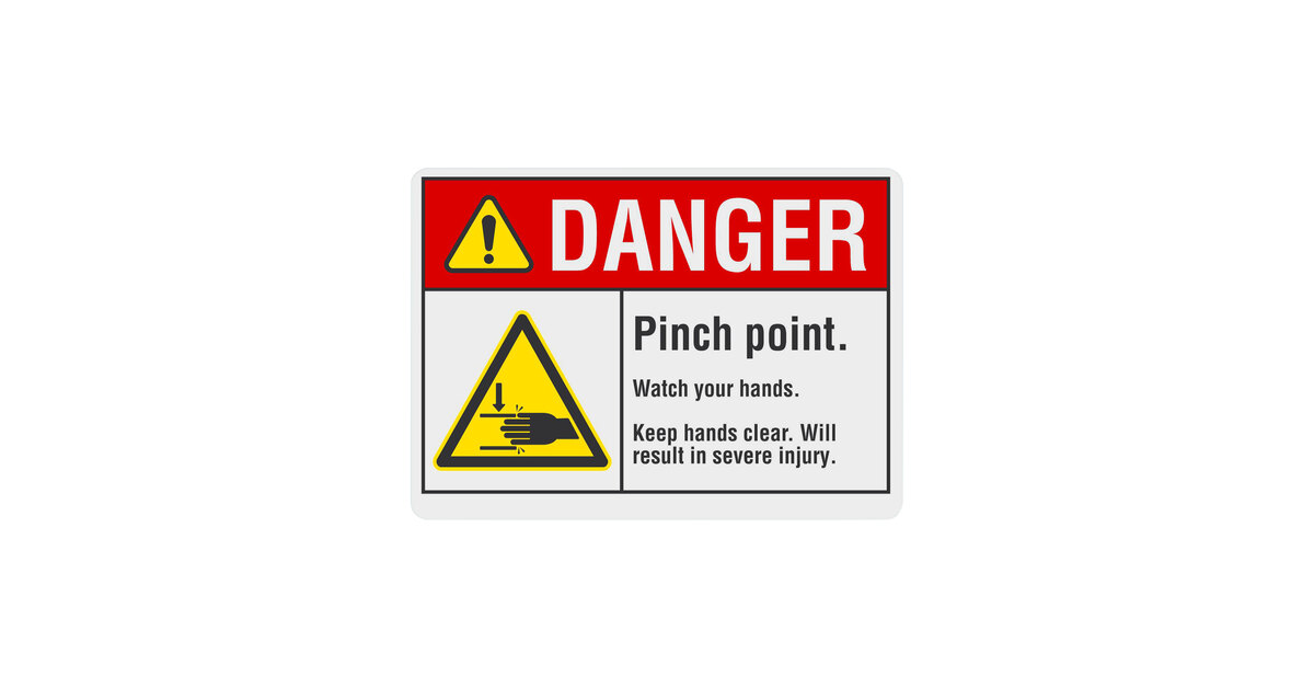 Warning Sign Injuring Hand Hand Injury Safety Alert