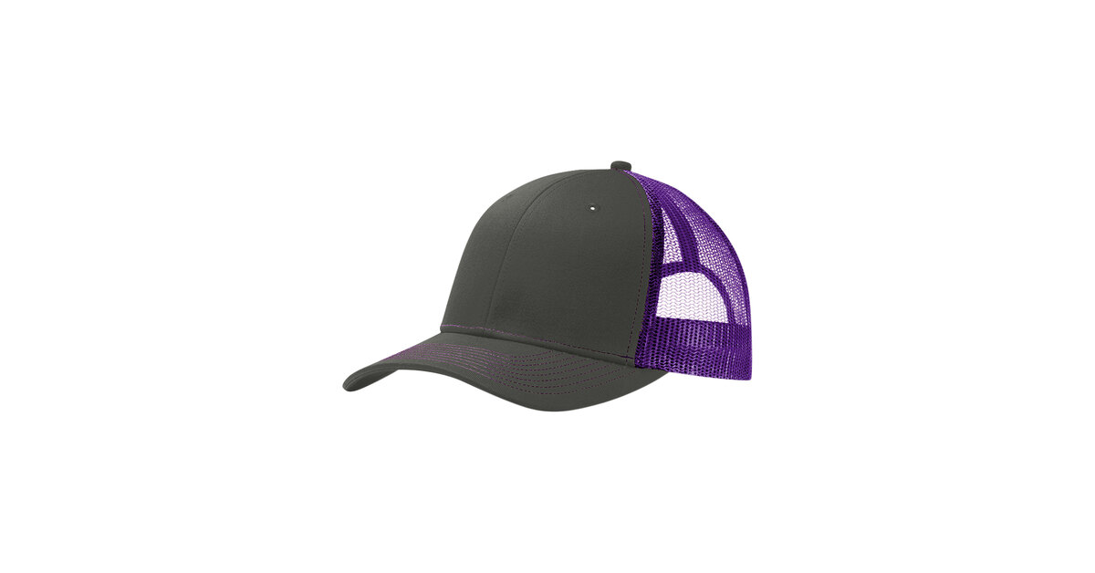 Port Authority C402 Customizable Gray Steel / Purple 6-Panel