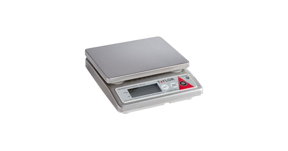 Taylor TE10CSW 10 lb. Waterproof Digital Portion Control Scale for Dry and  Liquid Measuring