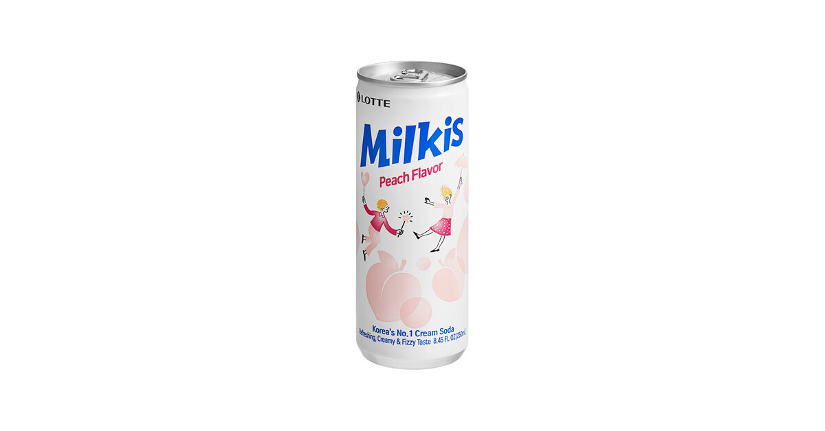 Milkis Peach Milk Soda 8.45 fl. oz. - 30/Case