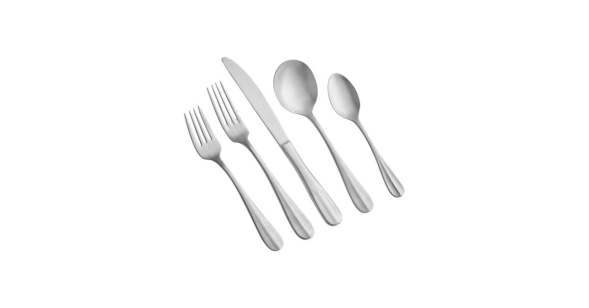 White Handle Cutlery Sets Pax 4 Piece Set (18/8 Stainless Steel - View #7