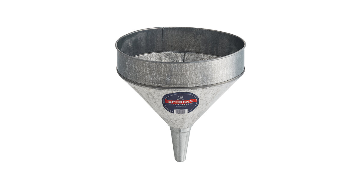 Behrens 9 Qt. Galvanized Steel Funnel with Anti-Swirl Ribbing and