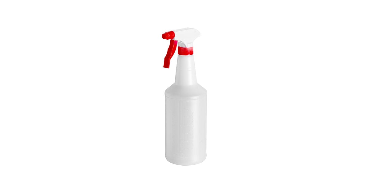 Lavex 32 oz. Plastic Bottles with Red Spray Trigger - 12/Case