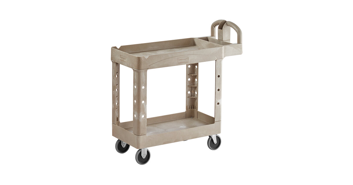 RUBBERMAID COMMERCIAL PRODUCTS Heavy-Duty Service/Utility Cart Beige