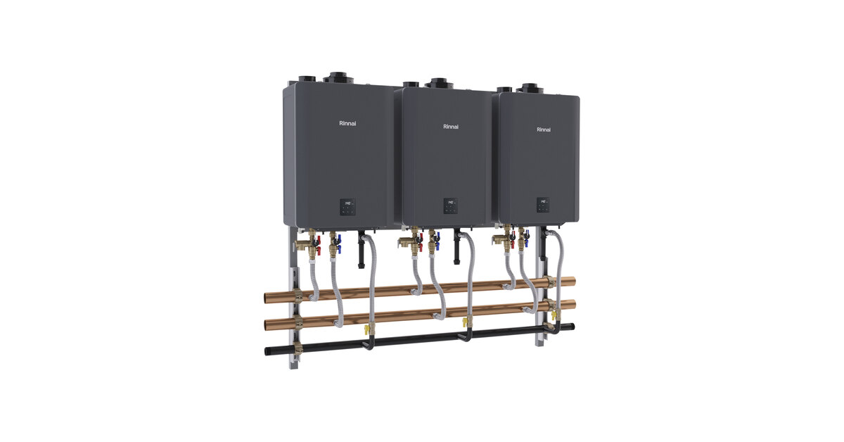 Rinnai TRW03CXPiN Wall-Mounted 3 Unit Tankless Rack System with