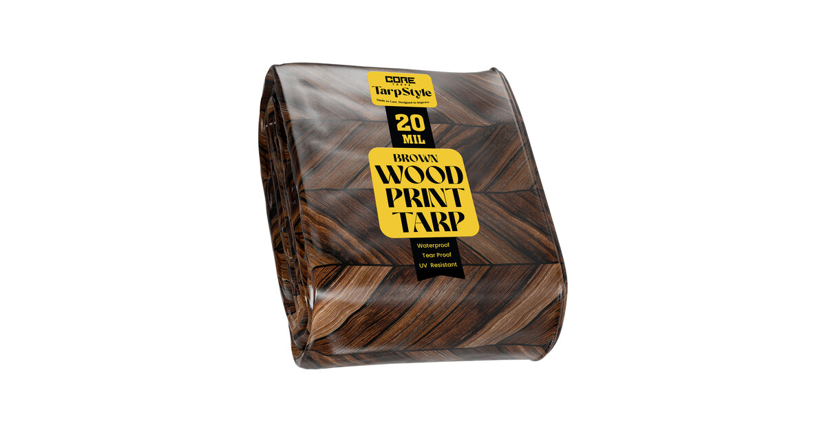 Core Tarps TarpStyle 10' x 10' Brown Wood Print Extreme Heavy-Duty