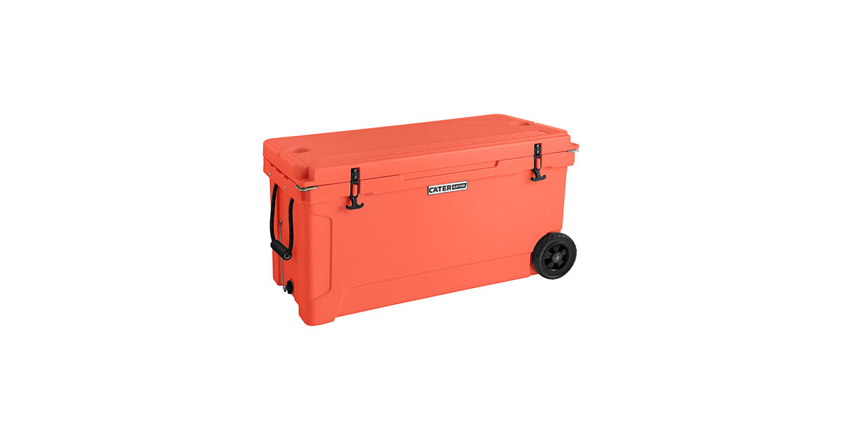 CaterGator CG100CLW Coral 110 Qt. Mobile Rotomolded Outdoor Cooler