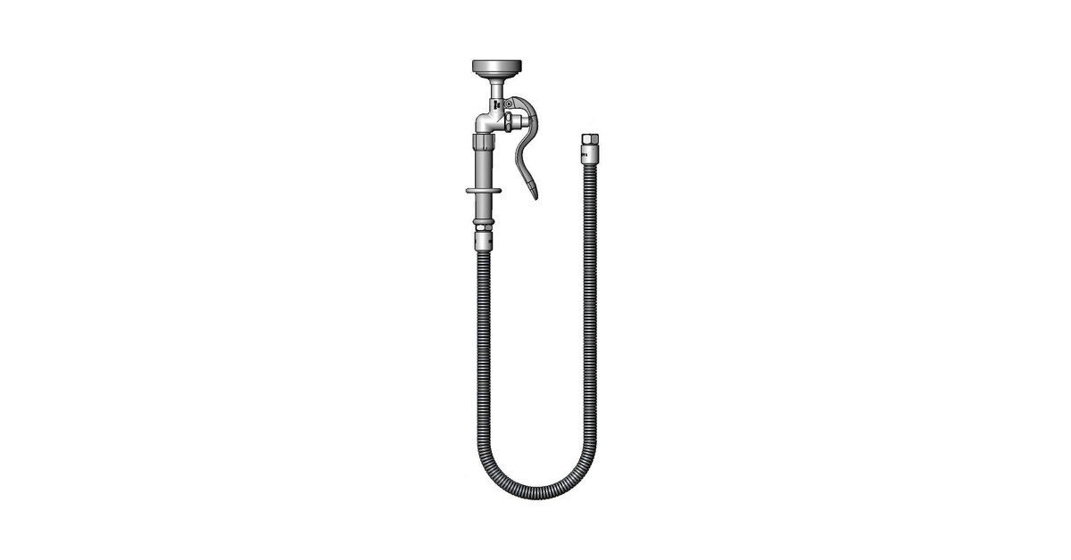 Replacement Pre-Rinse Hose For T&S Brass – 44-Inch Stainless Steel With Heat-Resistant Grip, Fits B-0044-H
