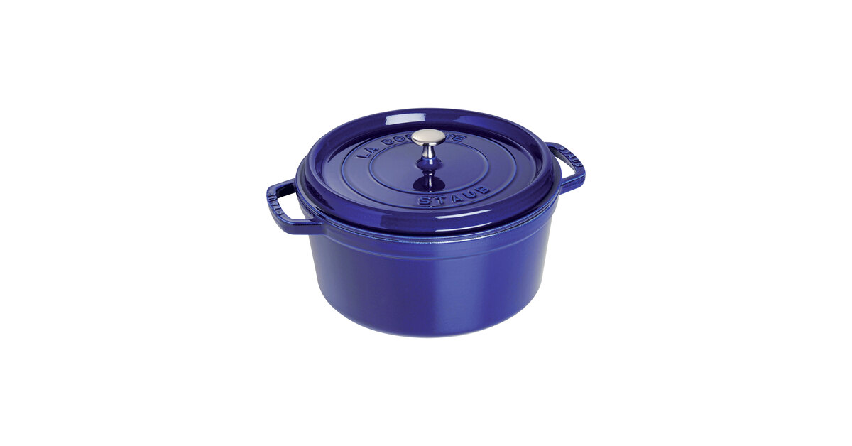 Staub 5.5 Qt. Dark Blue Enameled Cast Iron Dutch Oven 1004299