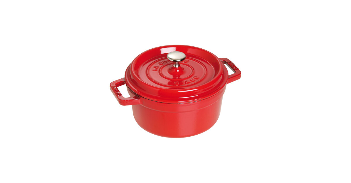 Staub 2.75 Qt. Cherry Enameled Cast Iron Dutch Oven 1004208