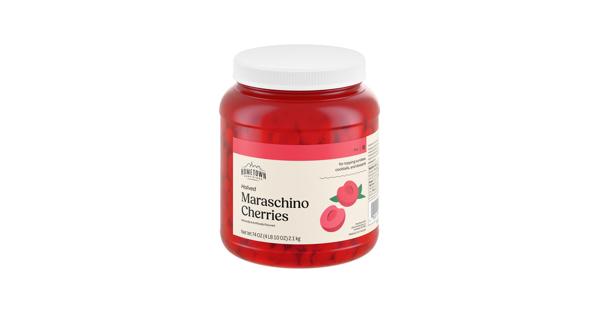 Hometown Provisions Maraschino Cherry Halves 74 oz. - 6/Case