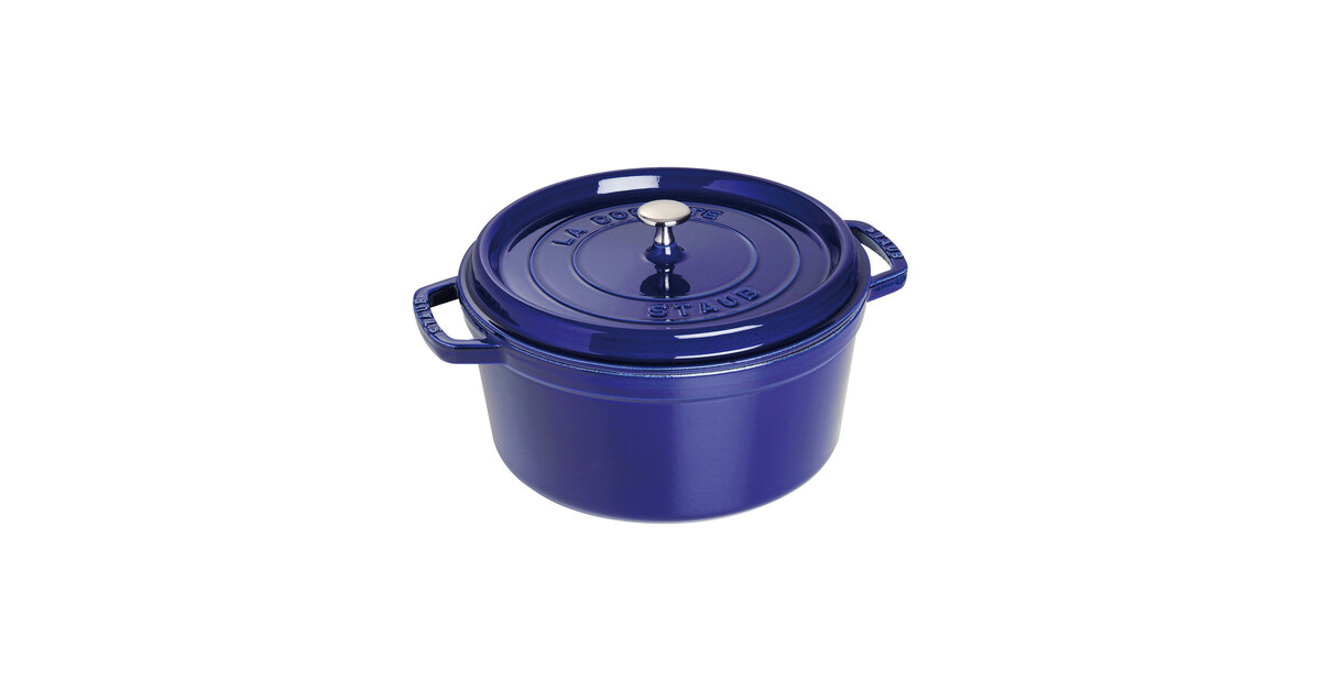 Staub 7 Qt. Dark Blue Enameled Cast Iron Dutch Oven 1004301