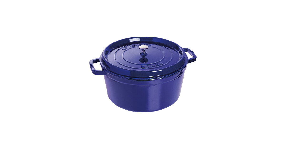 Staub 9 Qt. Dark Blue Enameled Cast Iron Dutch Oven 1004303