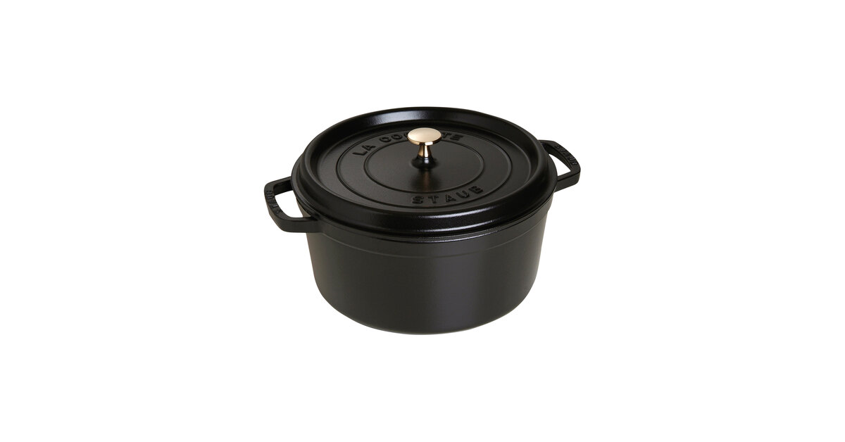 Staub 7 Qt. Black Enameled Cast Iron Dutch Oven 1003207