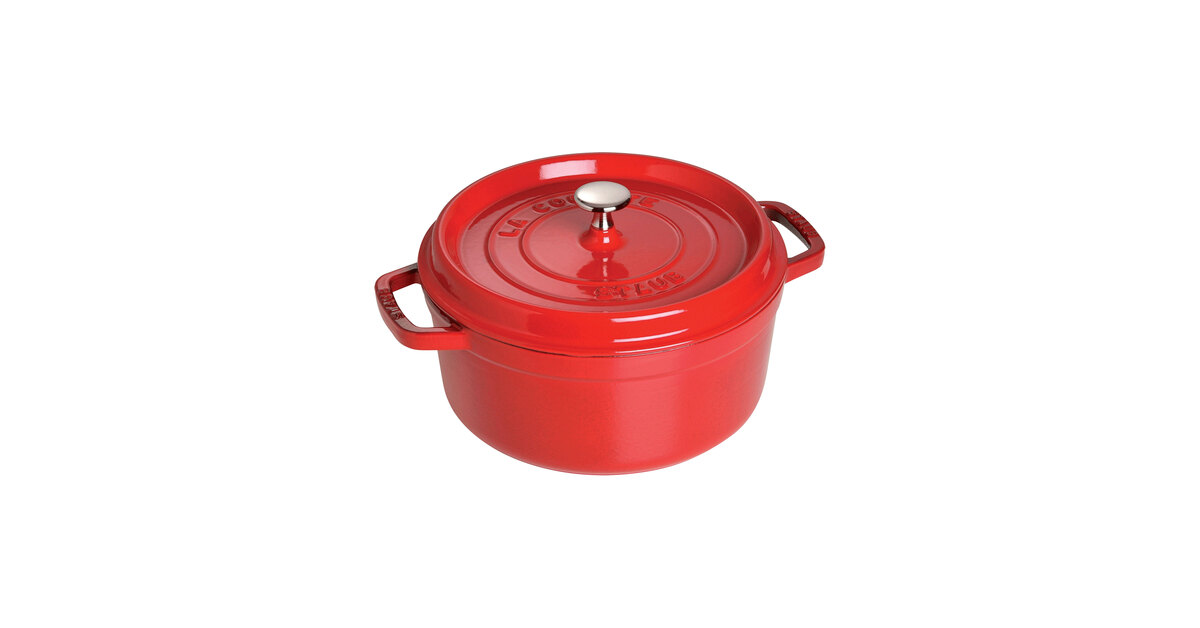 Staub 5.5 Qt. Cherry Enameled Cast Iron Dutch Oven 1004218