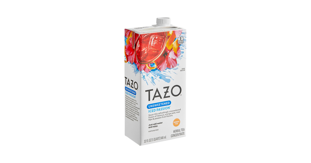 Tazo 32 fl. oz. Unsweetened Iced Passion Tea 1:1 Concentrate - 6/Case