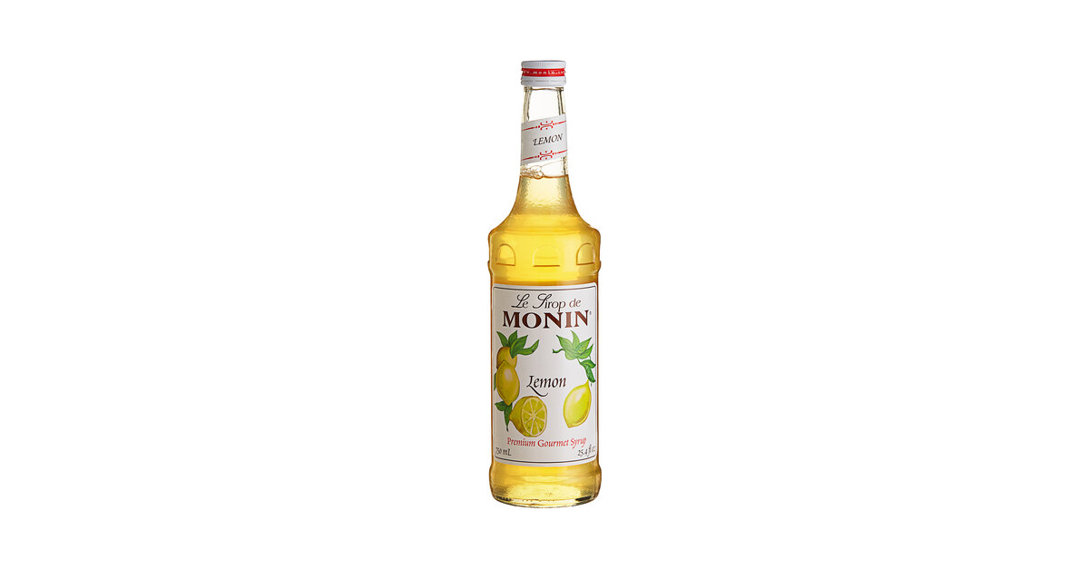 Monin Premium Lemon Flavoring / Fruit Syrup 750 mL - 12/Case