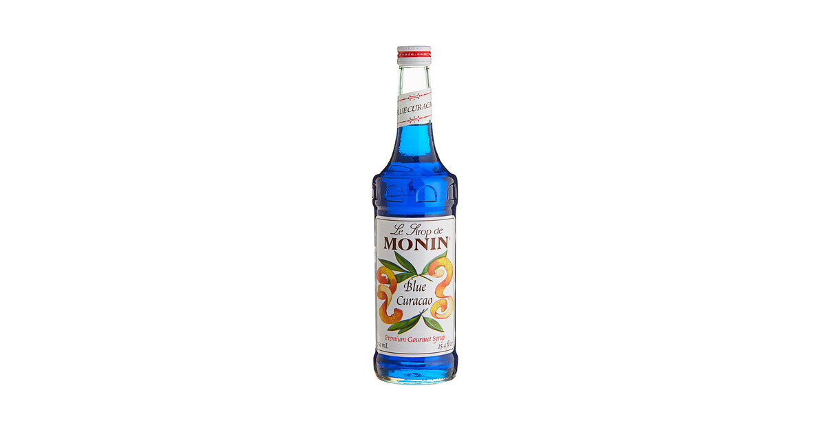 Monin Premium Blue Curacao Flavoring Syrup 750 mL - 12/Case