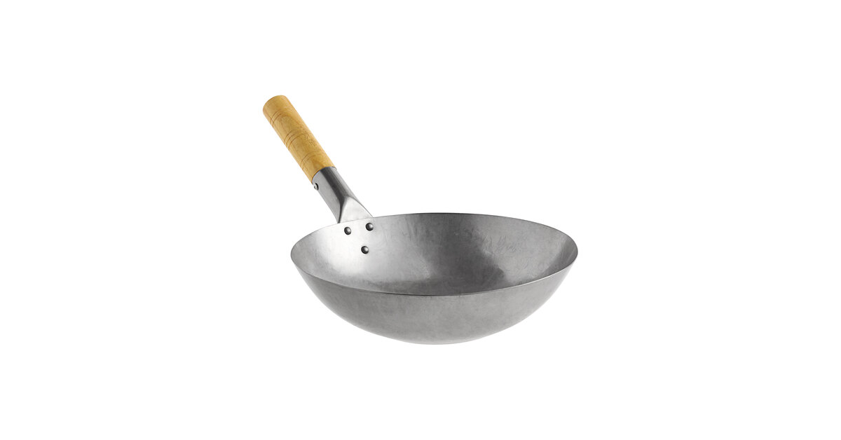 Authentieke Hand Hammered Wok. 12 (32cm Flat bottom wok) wok. Chinese handgemaakte ijzeren pot Geschikt voor inductiekookplaat en aardgas