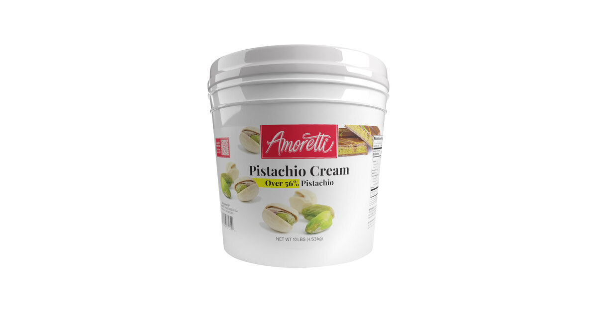 Amoretti Pistachio Creme Praline White Chocolate Spread 10 lb.