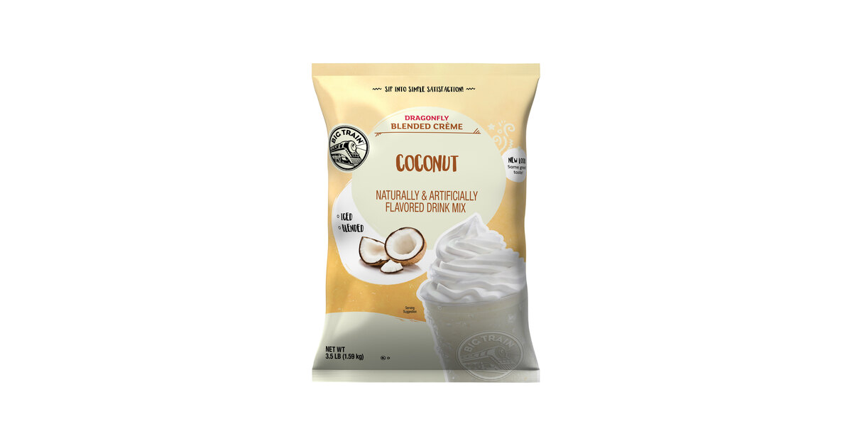 Big Train 3.5 lb. Dragonfly Coconut Blended Creme Frappe Mix - 5/Case