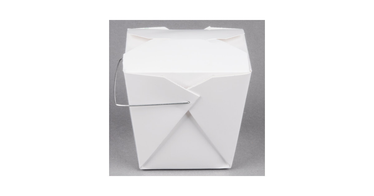 50 Pack] 32 oz Chinese Take Out Boxes - 4.5x4” Plain Kraft