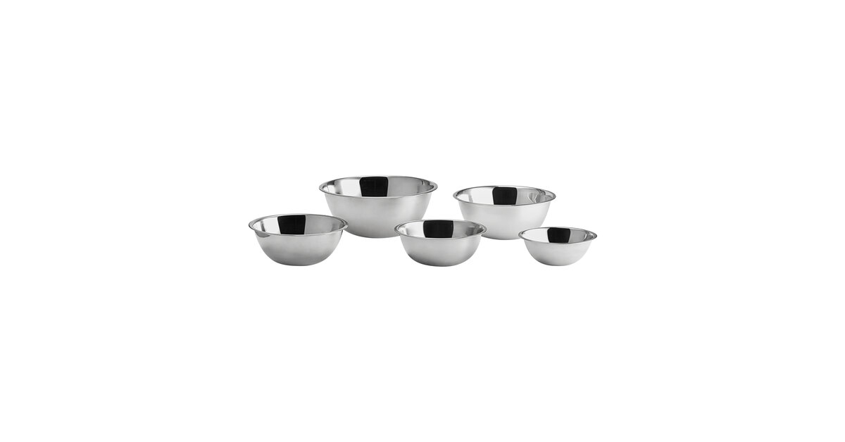 Choice Standard Stainless Steel Mixing Bowls - Select Your Size, Dishwasher Safe & Stackable