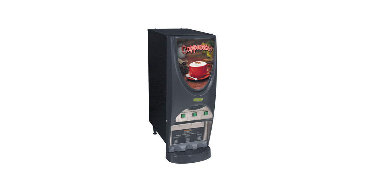Bunn 38600.0050 iMIX-3S+ BLK Powdered Cappuccino Dispenser with 3