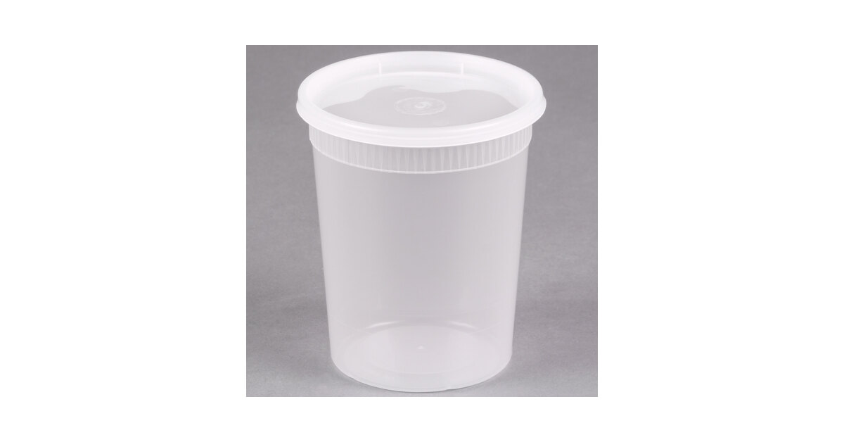 Yw YSD-2532-12 Plastic Soup Food Container with Lids 12, 32 oz