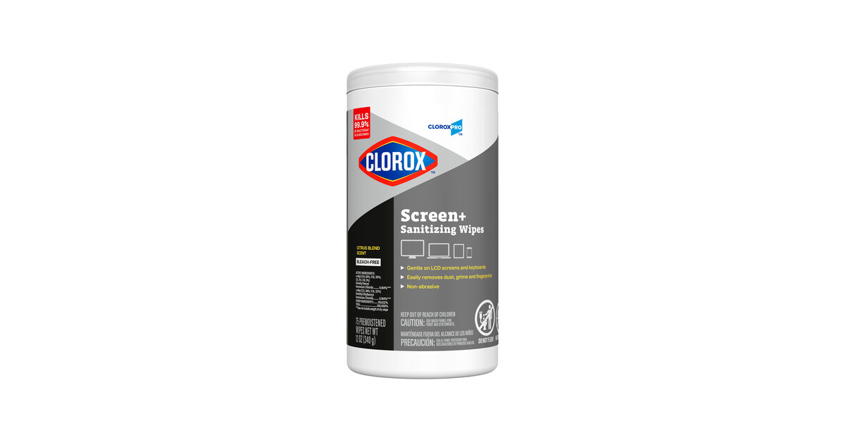 CloroxPro Clorox 75-Count Citrus Screen+ Sanitizing Wipes Canister