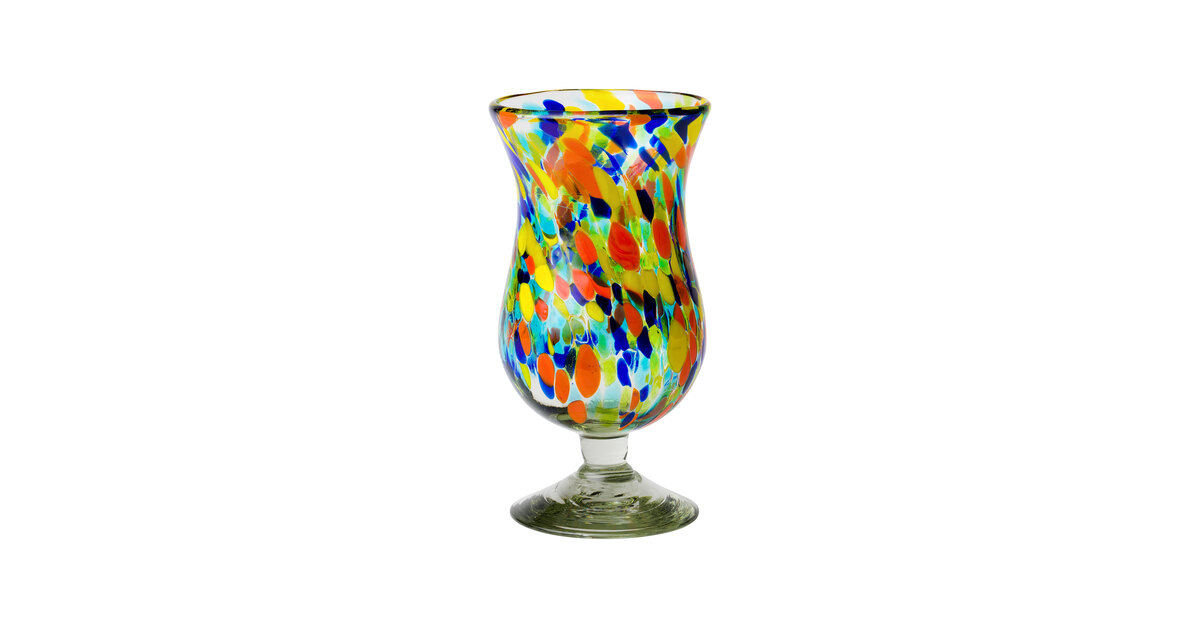 10 Strawberry Street Carnival Multicolored 16 oz. Hurricane Glass