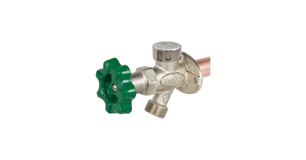 Prier P-164D06 Frostfreier Außenhydrant – 6 Zoll, 1/2 Zoll MIP X 1/2 Zoll SWT, Anti-Siphon, Vierteldrehung, Satiniert Vernickelt – Langlebiges Messing, Für Ganzjährigen Einsatz