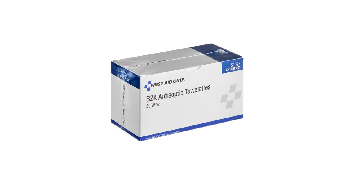 First Aid Only 51028-001 BZK Antiseptic Towelette / Wipe - 750/Case