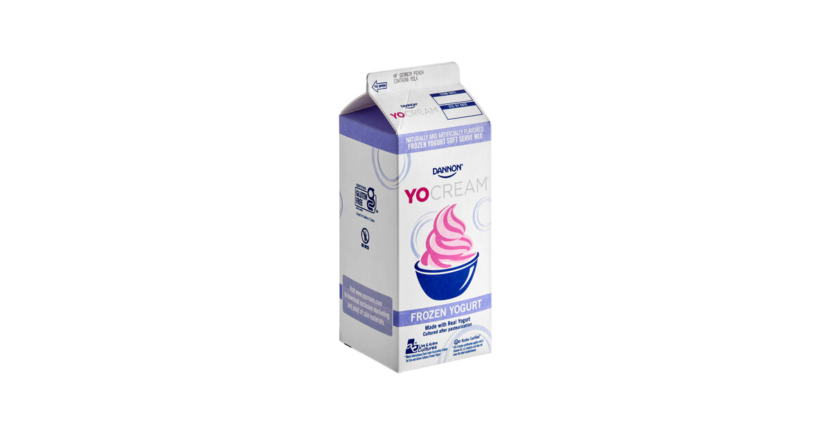 Dannon YoCream Non-Fat Georgia Peach Frozen Yogurt Mix 0.5 Gallon