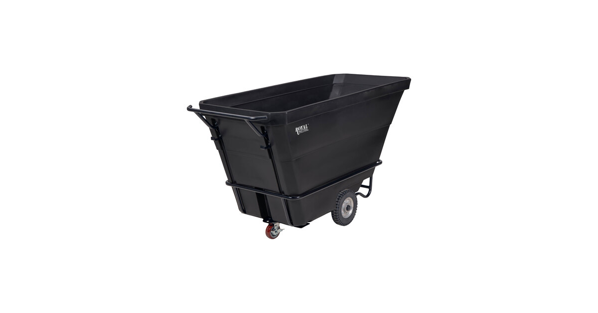 Royal Basket Trucks R10-RGX-TTT-5R1P 1 Cu. Yd. Black Standard-Duty