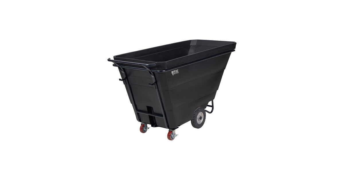 Royal Basket Trucks R10-RGX-TXQ-5R1P 1 Cu. Yd. Black Heavy-Duty