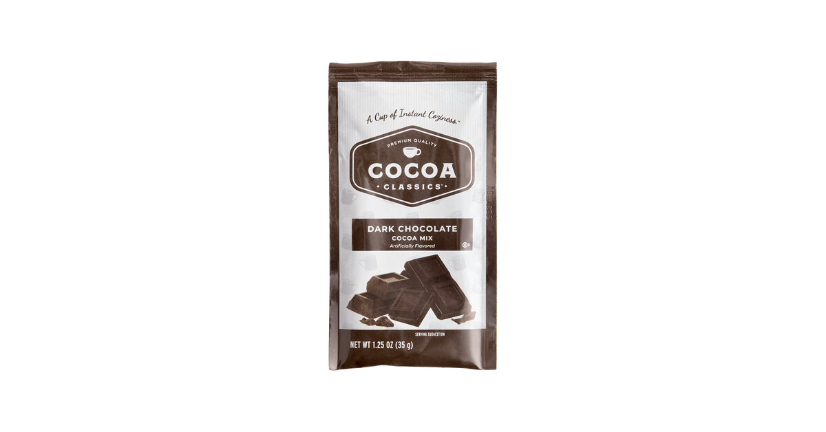 Cocoa Classics Dark Chocolate Cocoa Mix Packet 1.25 oz. - 36/Case