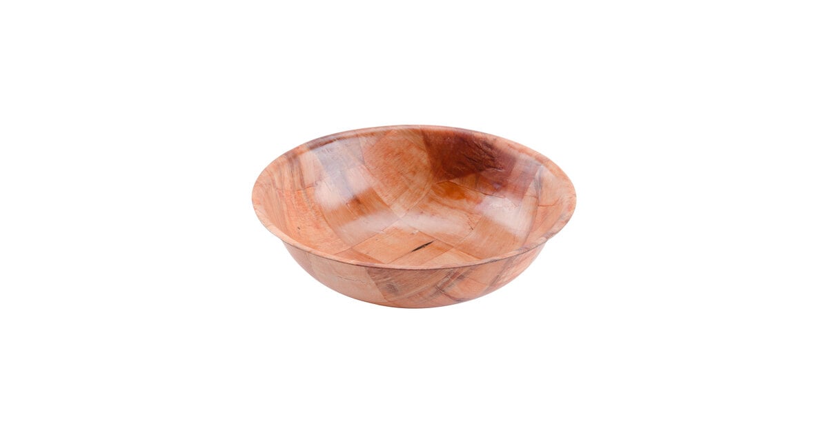 8" Woven Dish Bowl Wooden Salad Serving Food Versatile Natural Look 12-Pack Details about    