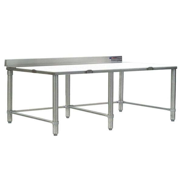 Eagle Group TB36120S 36" x 120" Poly Top Stainless Steel Trimming Table - Open Base