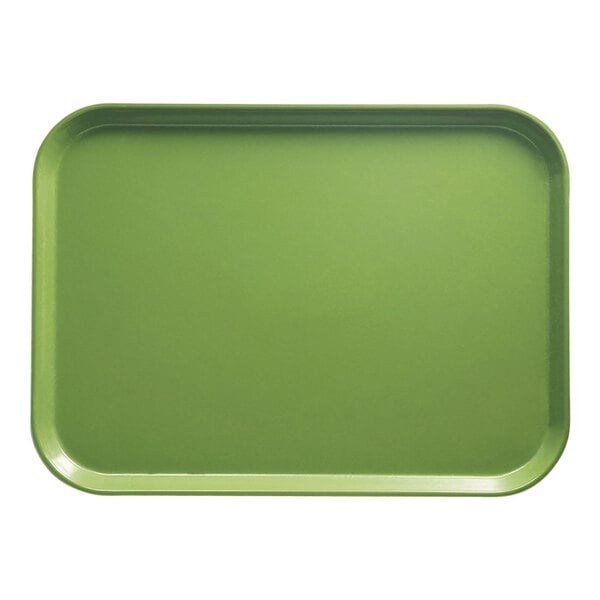 A green rectangular tray with a white background.