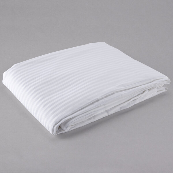 Oxford Super Blend Hotel Supplies 94" x 99" White Tone on Tone Cotton