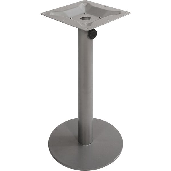 BFM Seating Margate Standard Height Outdoor / Indoor 20" Silver Round Table Base with Umbrella Hole