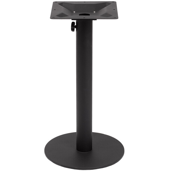 BFM Seating Margate Standard Height Outdoor / Indoor 18" Black Round Table Base with Umbrella Hole