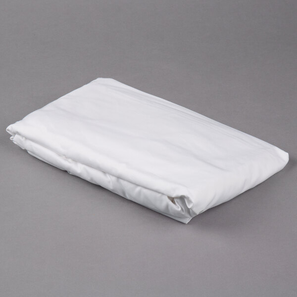 A folded white Oxford T300 Super Deluxe queen size bed sheet.