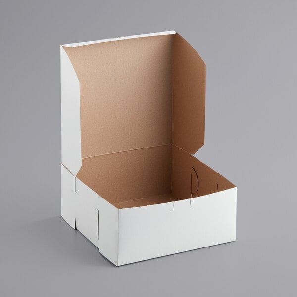 25 White Cake Box Style Cartons 9 x 9 x 4"