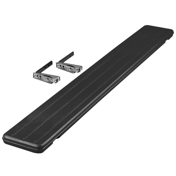 A black rectangular Carlisle Six Star tray slide with two metal brackets.
